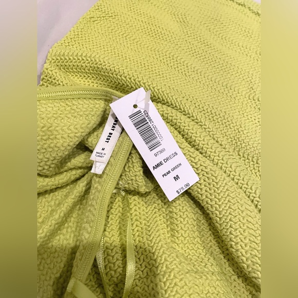 NWT Aritzia Sunday Best Amie Dress, Sexy Halter Neck Mini Dress, Pear Greens - Picture 9 of 9